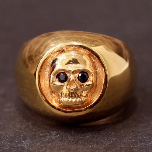 Bikerringshop Red Eyes Skull Ring - Solid .925 Sterling Silver Men's Ring With Garnet Red CZ Stones - View #5